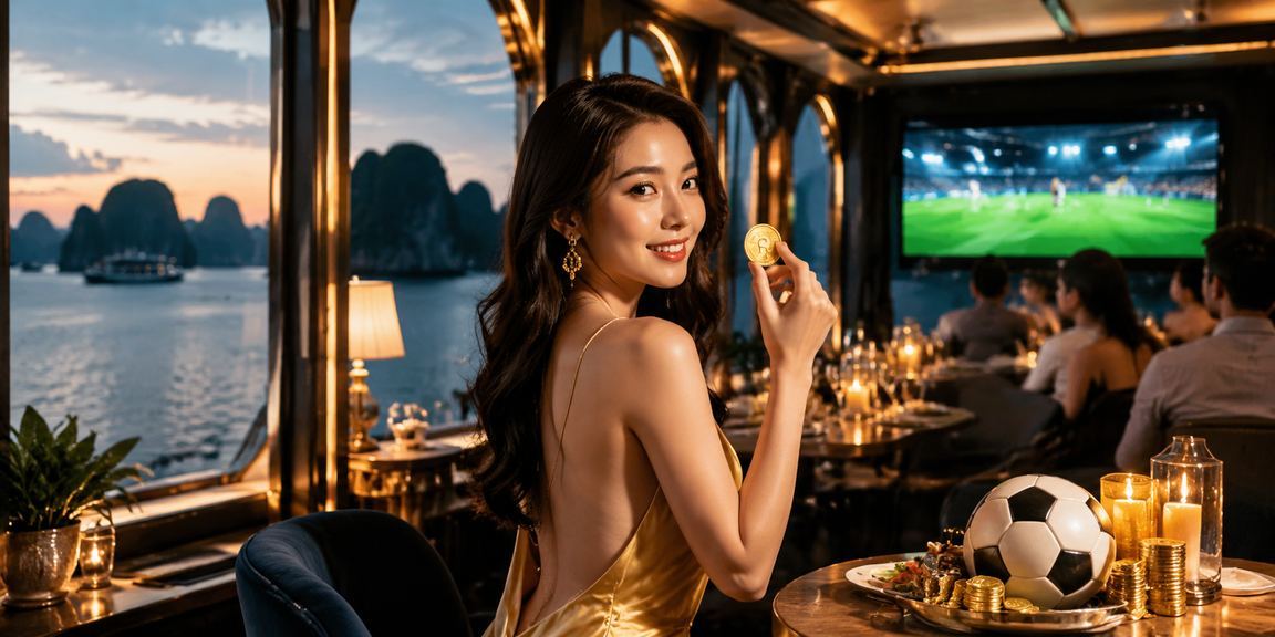 Khách hàng theo dõi và cá cược bóng đá tại Vịnh Hạ Long